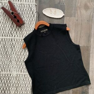 St. John Santana Knit Mock-Neck Wool-Blend Shell